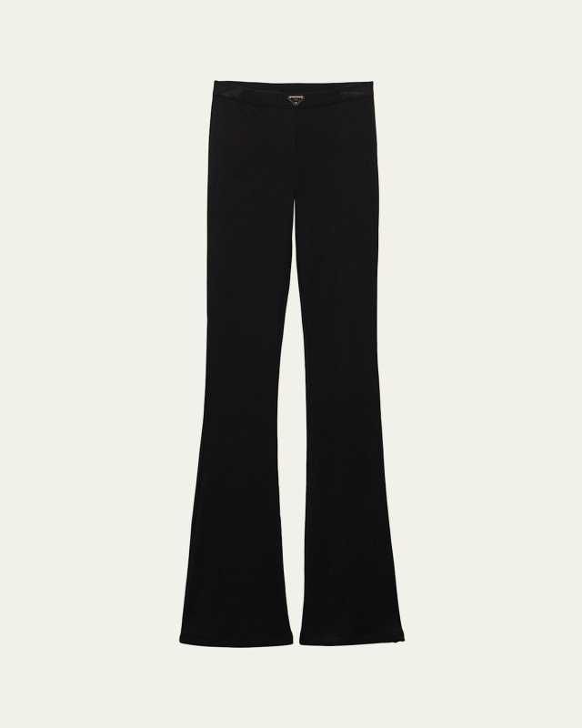 Flared Ribbed Jersey Pants